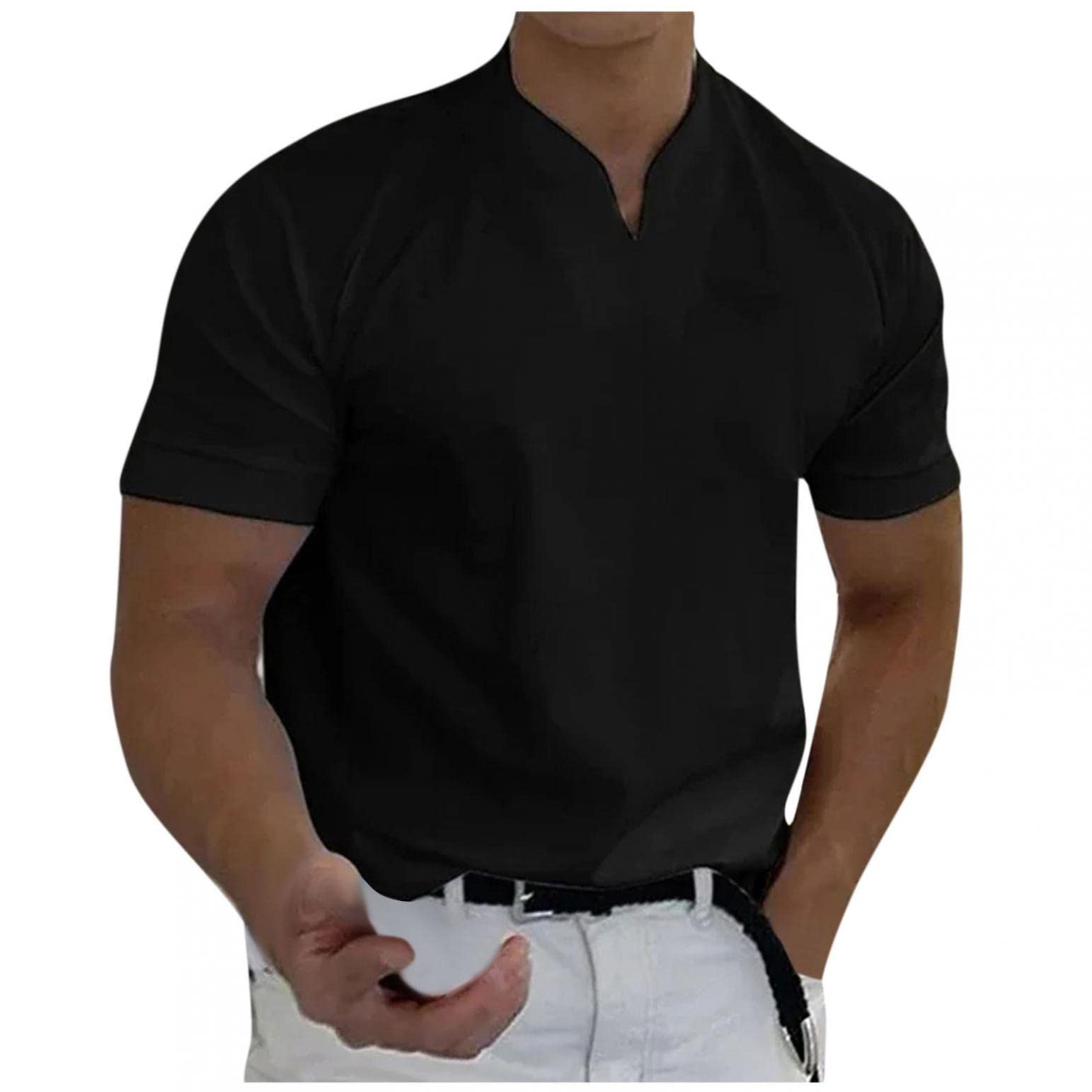 Men's Slim Fit Short Sleeve Dress Shirts - Business Casual Henley T-Shirts for Gentlemen | Office Wear, Date Night & Summer Outfits