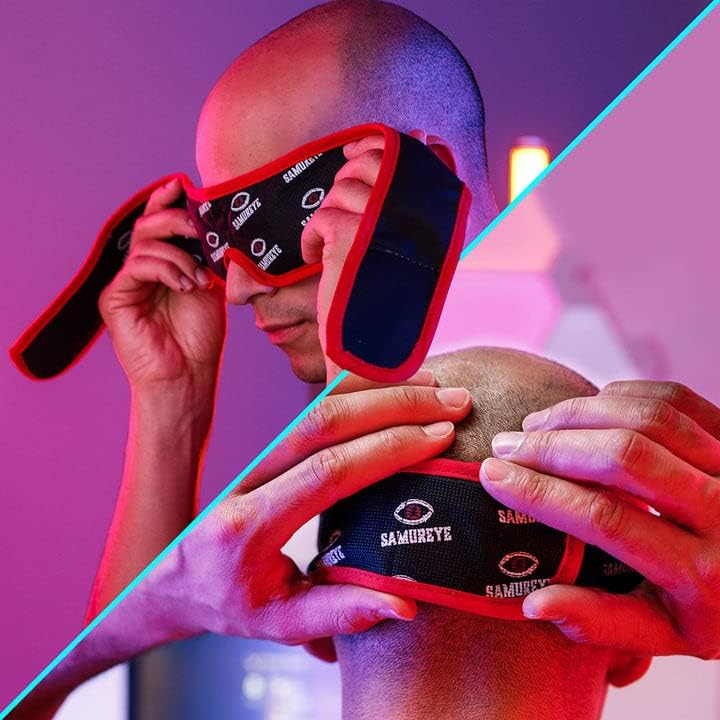 Bruder Samureye Gaming Enhancement Mask - Microwaveable Moist Heat Eye Mask for Gamers - Improves Gaming Performance & Faster Reaction Times - Rejuvenates & Refreshes Tired Eyes - Comfortable Adjustable & Hand Washable - Perfect for Esports, Late Night Gaming & Eye Strain Relief