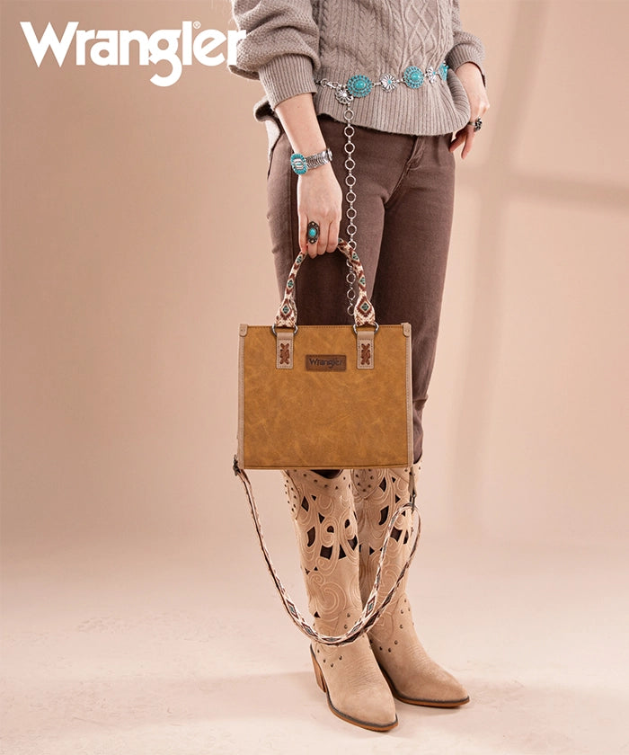 Wrangler Aztec Print Tote Bag for Women - Stylish & Durable Cotton Shoulder Bag - Perfect for Shopping, Beach, Work & Travel