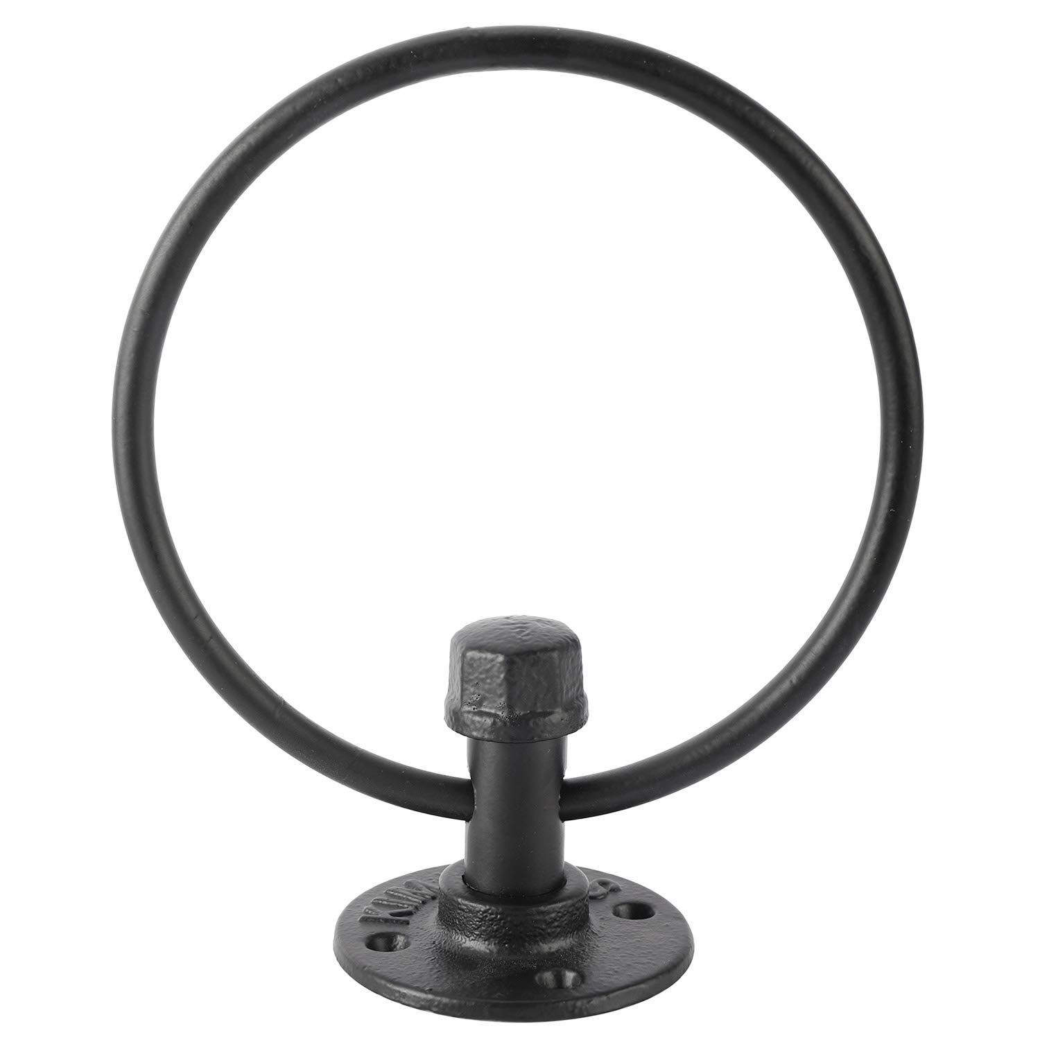 Black Metal Wall Mounted Towel Ring - Farmhouse Style for Bathroom & Kitchen