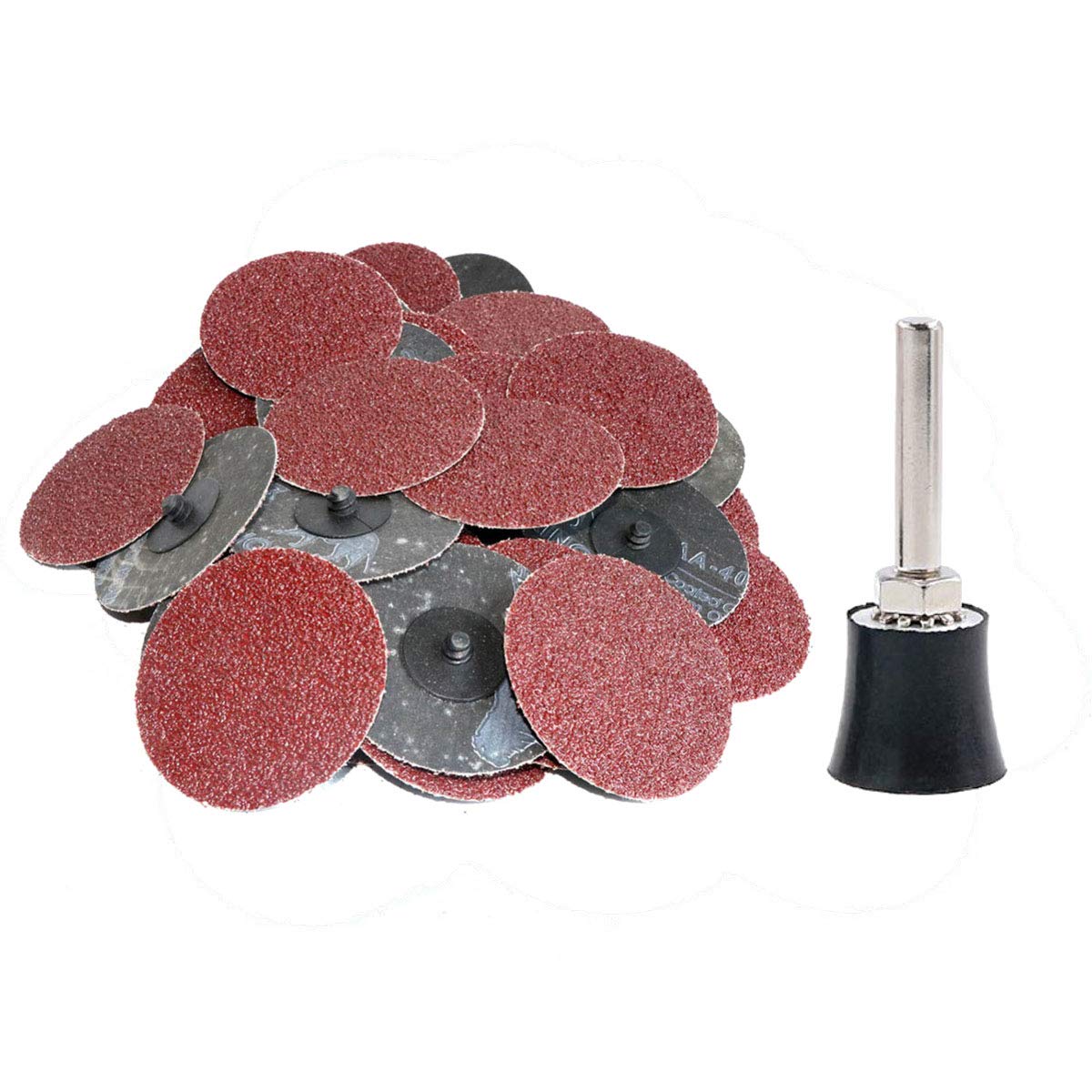 50PCS 1 Inch Roll Lock Sanding Discs 40 Grit - Quick Change Abrasive Discs for Die Grinder with 1/4