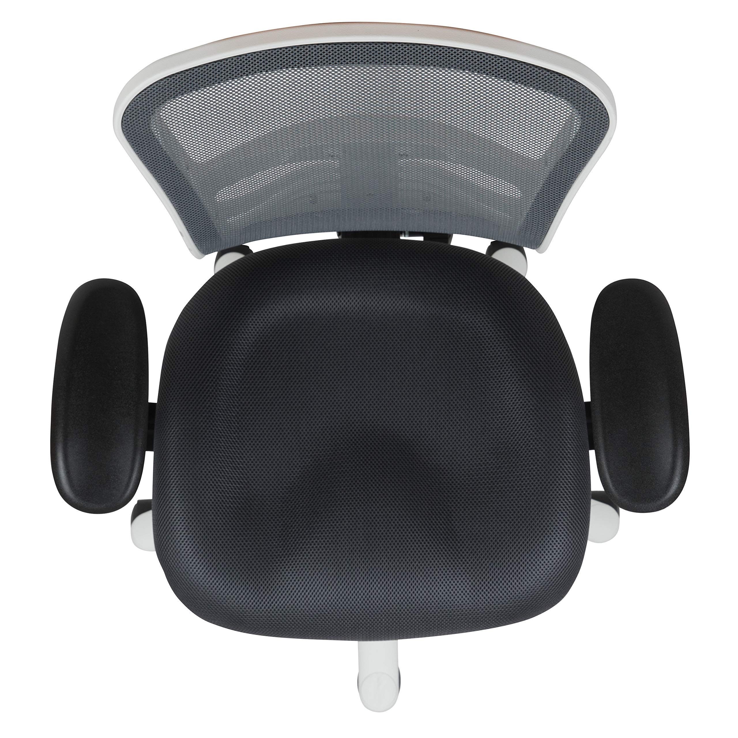Flash Furniture Nicholas Mid-Back Swivel Office & Gaming Chair - Ergonomic Mesh Computer Chair with Adjustable Lumbar Support & Height, Gray/White - Perfect for Home Office, Gaming Setup & Workspace