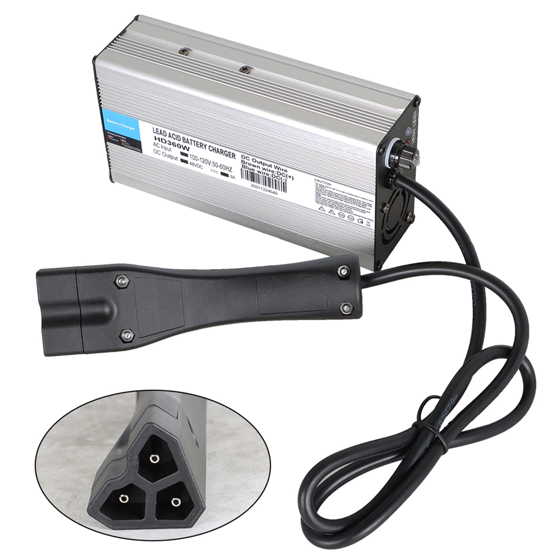 48V 6A Golf Cart Battery Charger for EZGO RXV & Club Car | Fast Charging Replacement Power Supply | Perfect for Golf Courses, Resorts & Neighborhood Electric Vehicles