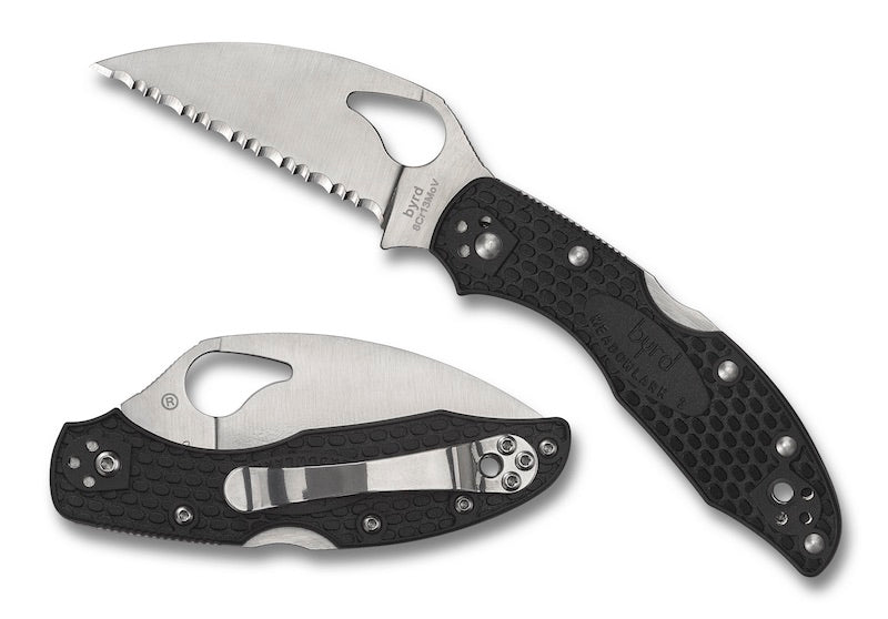 Byrd Meadowlark 2 Wharncliffe Folding Knife - Black FRN Handle with SpyderEdge Blade - Lightweight EDC Pocket Knife for Outdoor, Camping & Everyday Carry