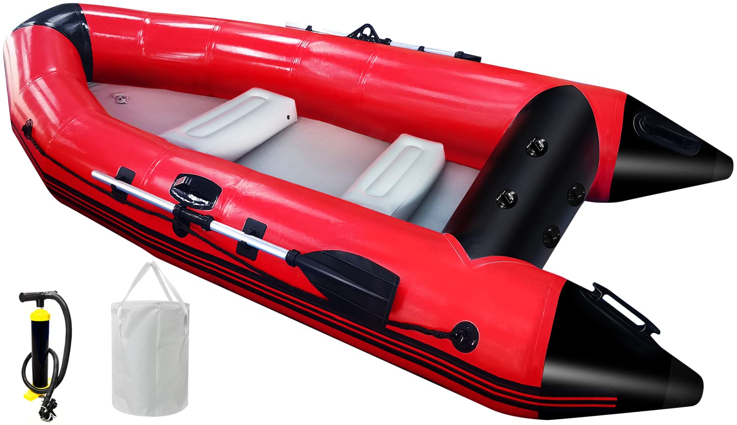 **AZXRHWYGS 10 ft Inflatable Kayak Dinghy Boat - 3-4 Person Fishing Raft, Sport & Rescue Tender with Paddles, Air Pump & Carry Bag - Perfect for Camping, Fishing & Water Adventures**