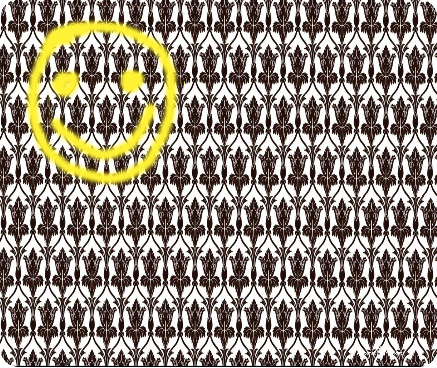 Sherlock Design Happy Face Thick Mouse Pad - Non-Slip Gaming & Office Desk Mat for Computer Laptop - Cute Smiley Face Mousepad for Work, Study & Home Use