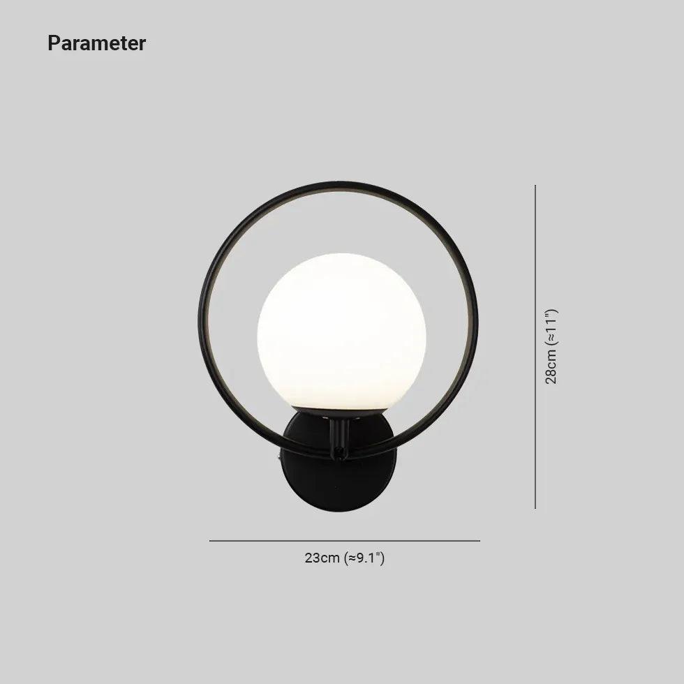 Modern LED Wall Sconce Lights for Bedroom - Dimmable Glass Ring Design Lighting Fixture - Perfect for Bedside, Hallway, and Living Room Ambient Lighting