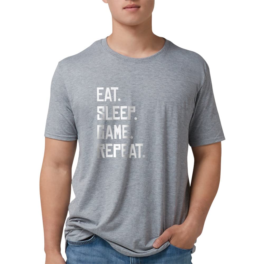 Eat Sleep Game Repeat T-Shirt - Tri-Blend Comfort Tee for Gamers | Casual Wear & Gaming Enthusiast Outfit