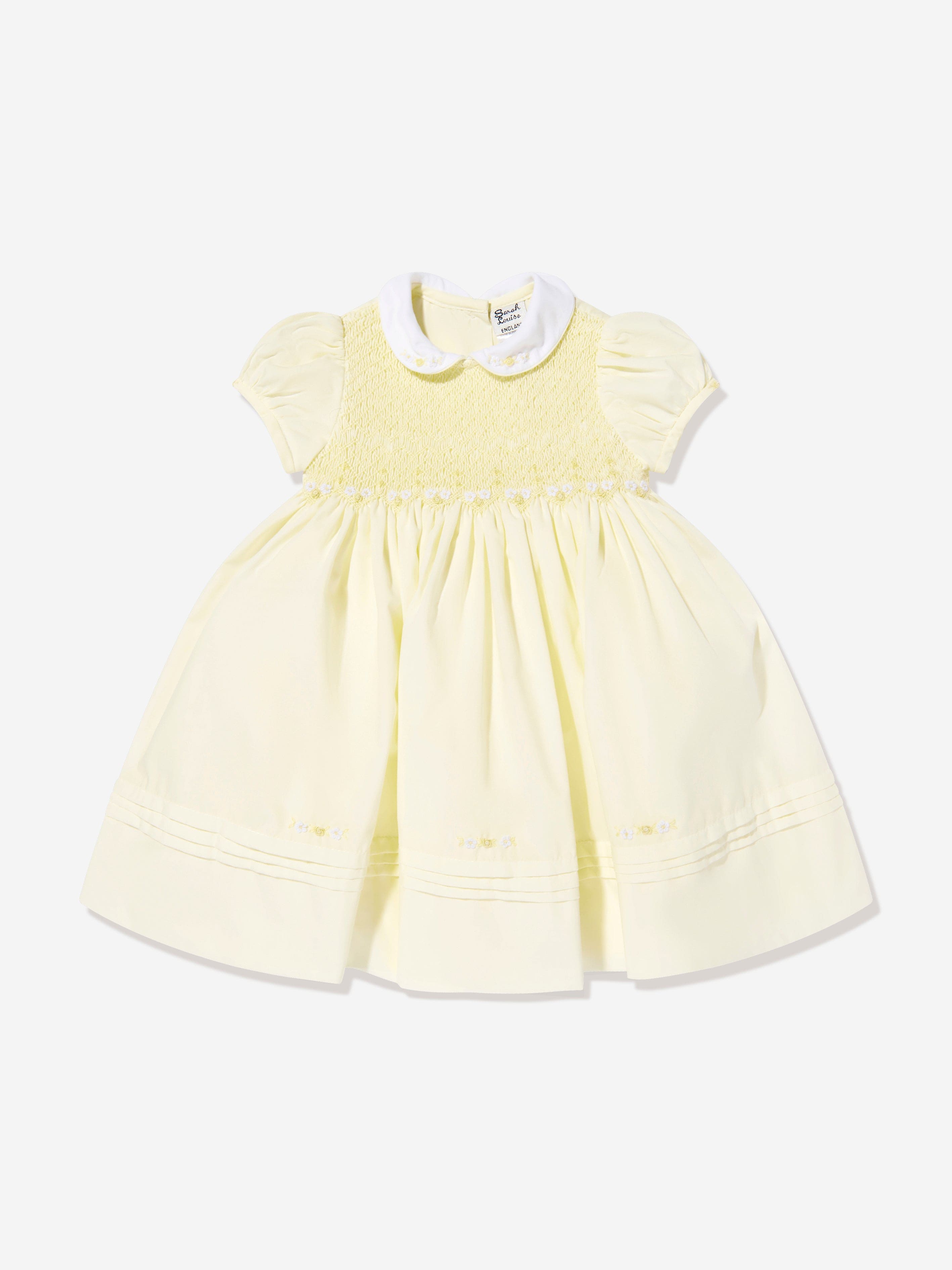 Yellow Smocked Dress for Baby Girls - Perfect for Parties, Photos & Special Occasions