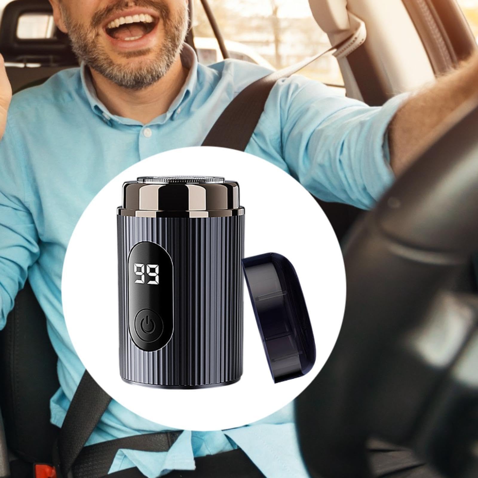 Professional Electric Shaver for Men - USB Rechargeable Beard Trimmer with Wet/Dry Dual Use, Portable Travel Shaver for Car & Home - Gray | Perfect for Grooming, Business Trips & Daily Shaving Routine