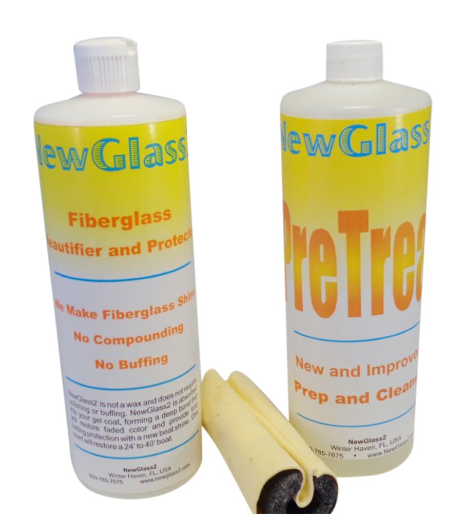 Fiberglass Cleaner & Shine Restorer Kit - 12 Month Protection for Boats, RVs, Yachts