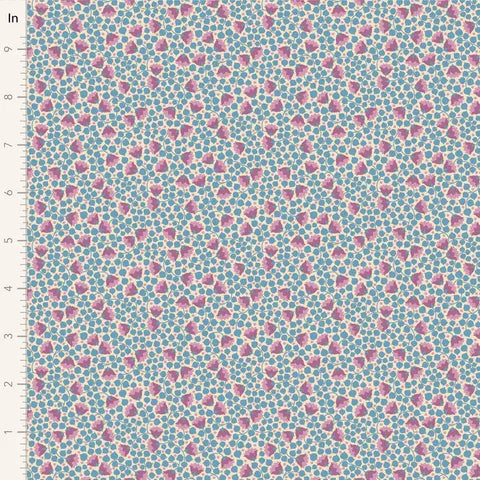Bellflower Tilda 110132 Blue Floral Print Fabric - Perfect for Quilting, Sewing, and DIY Home Decor Projects
