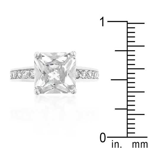 Classic Princess Cut Diamond Engagement Ring with Raised Pave Setting - Perfect for Proposals, Anniversaries & Romantic Occasions
