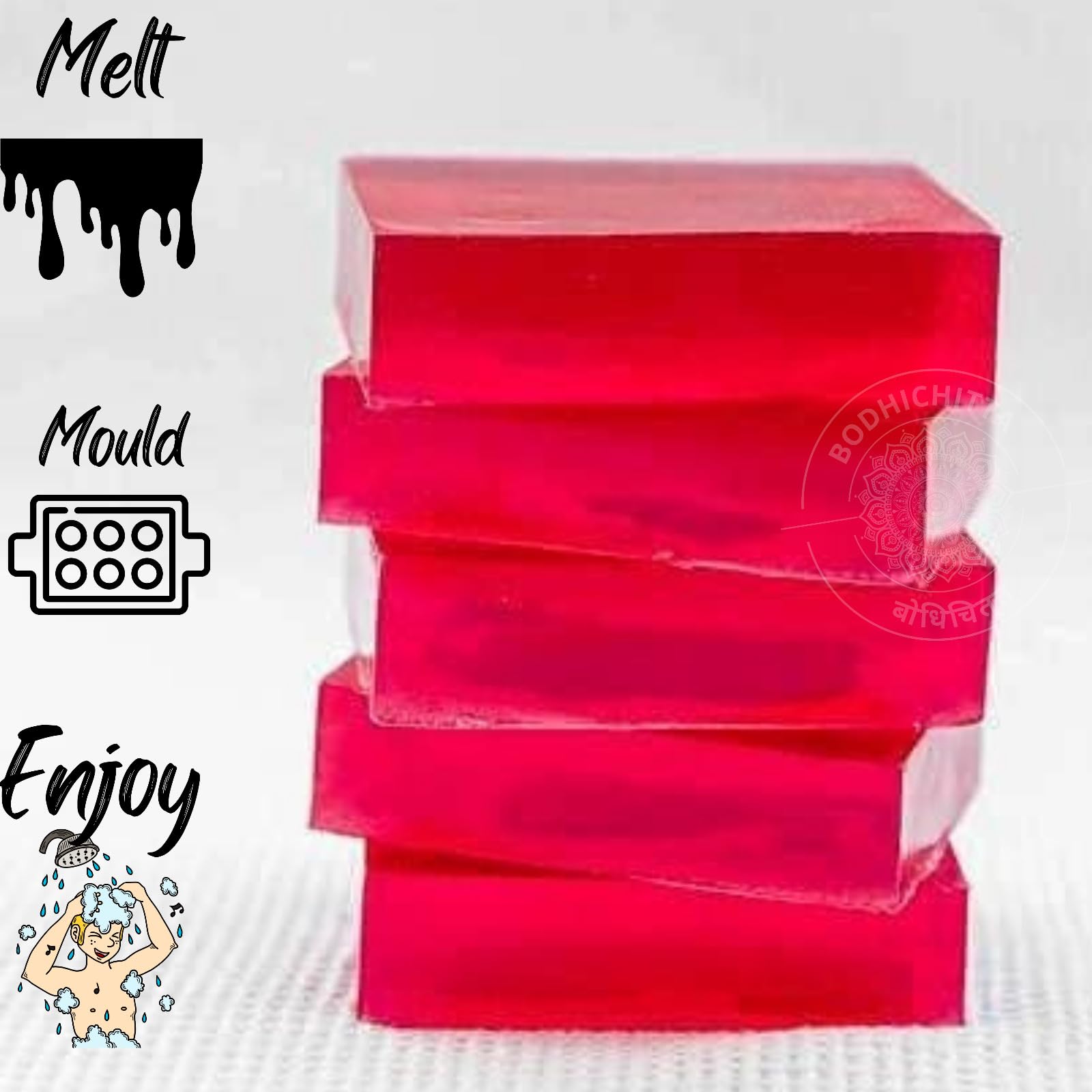 Bodhichitta Ultra Premium Rose Melt and Pour Soap Base for DIY Soap Making - 250G, Sulphate & Paraben Free, Natural & Vegan - Perfect for Handmade Gifts, Spa Day, and Aromatherapy