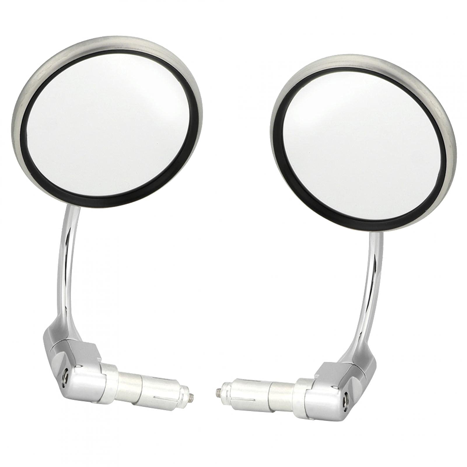 Vintage Stainless Steel Motorcycle Rear View Mirrors - 1 Pair Anti-Glare Side Mirrors for Racing & Custom Bikes - Universal Fit for Harley, Honda, Yamaha & More - Enhances Safety & Style for Urban Commuting & Road Trips