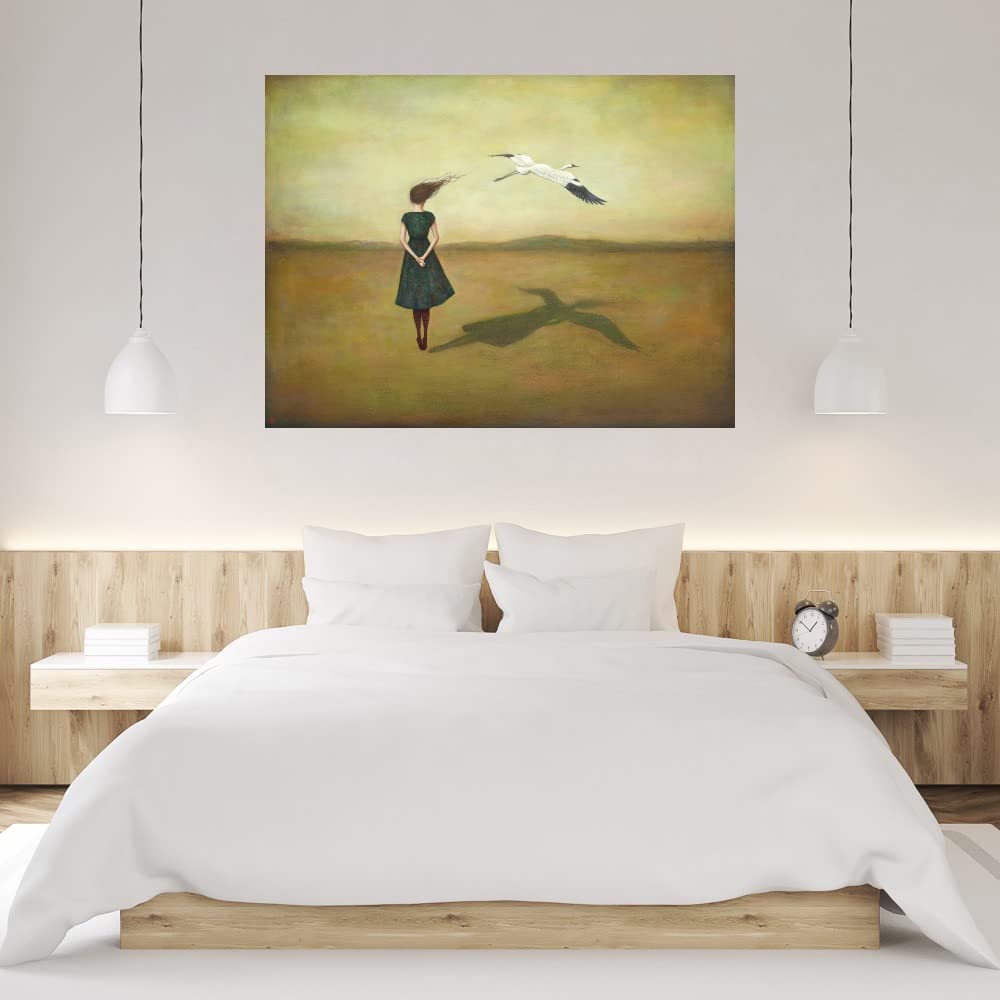 Eggscapism Fine Art Canvas Wall Decor by Artist Duy Huynh - 32x24 Inch Ready to Hang Painting for Living Room, Bedroom, Office & Home Decor - Modern Abstract Artwork for Housewarming Gift & Interior Design