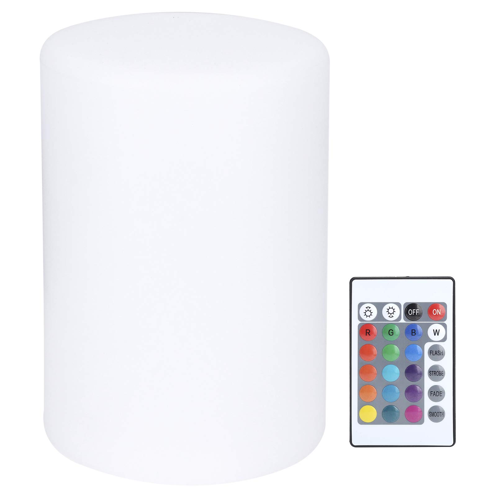 Walfront RGB Cylindrical LED Lamp with 16 Color Changing Remote Control - PE+ABS Material Night Light for Bedroom, Bar, KTV, Nightclub & Home Decor