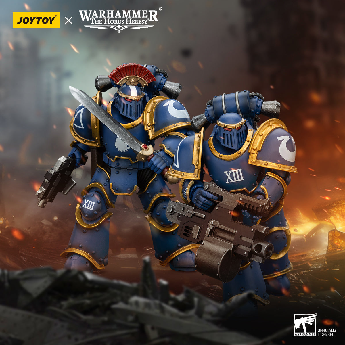 JOYTOY 1/18 Scale Warhammer The Horus Heresy Ultramarines Legion MKIII Tactical Squad Action Figures - Collectible Military Model Toys for Display, Gaming & Warhammer 40K Fans