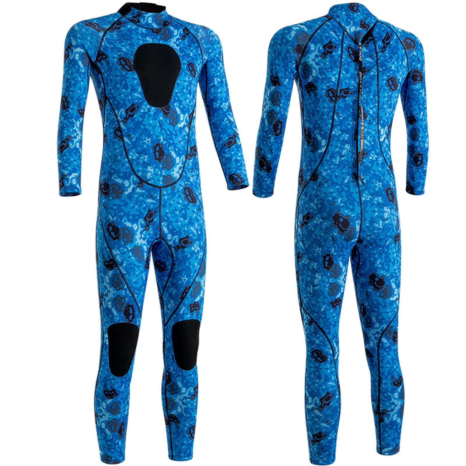 3mm Neoprene Wetsuit for Men - Full Body Long Sleeve Diving Suit with Back Zipper & UV Protection - Ideal for Swimming, Diving, Surfing, Kayaking, Snorkeling - Perfect for Ocean Adventures and Water Sports Enthusiasts