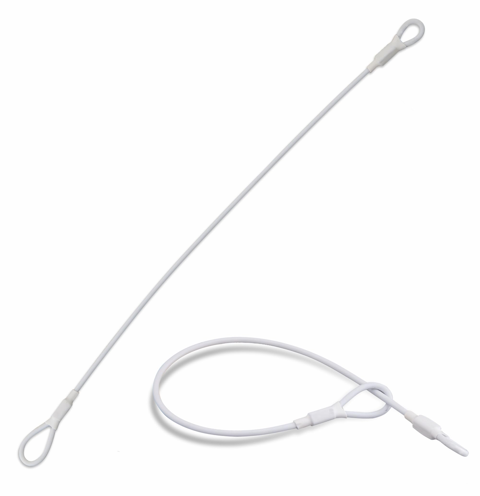 Bullseye Protection 500 Security Lanyard - 8 Inch White 2 Loop EAS Checkpoint Compatible for Retail Loss Prevention | Perfect for Store Employees, Security Personnel & Event Staff