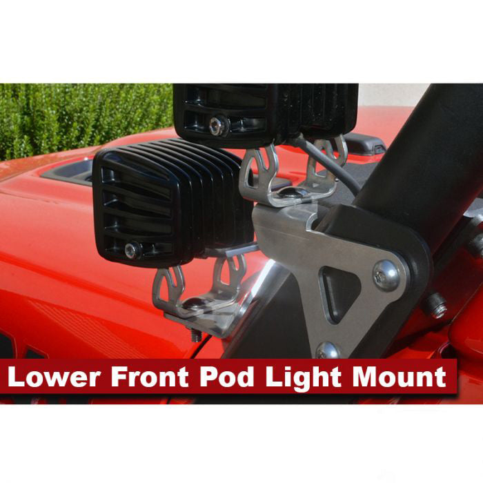 Lower Front Pod Light Mount for Jeep JL Wrangler & JT Gladiator - Off-Road LED Light Bracket for Enhanced Night Driving & Trail Adventures