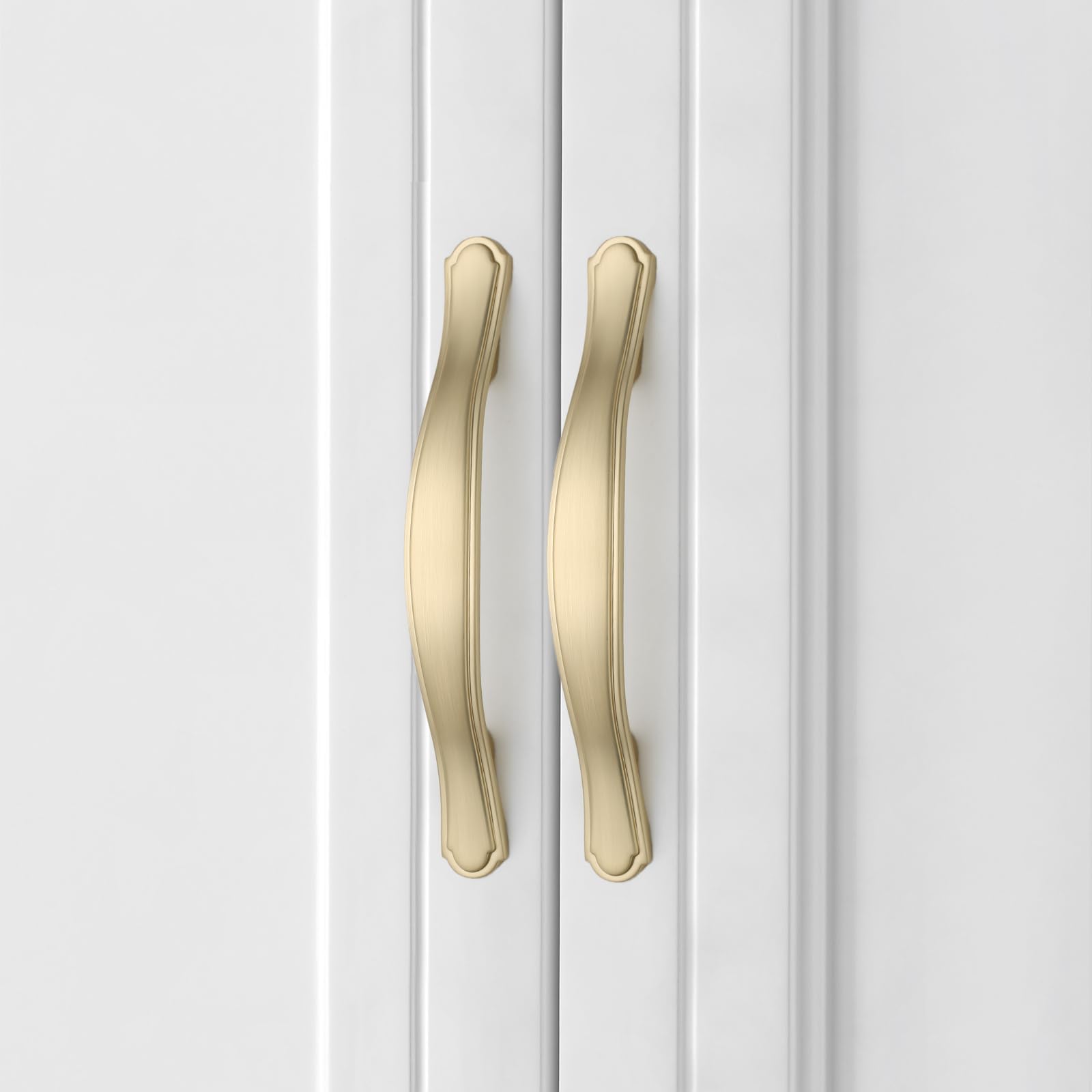 10 Pack 3 Inch (76mm) Brushed Gold Cabinet Handles - Modern Kitchen Cabinet Pulls for Drawers & Cupboards | Durable Hardware for Home, Office & RV Cabinetry