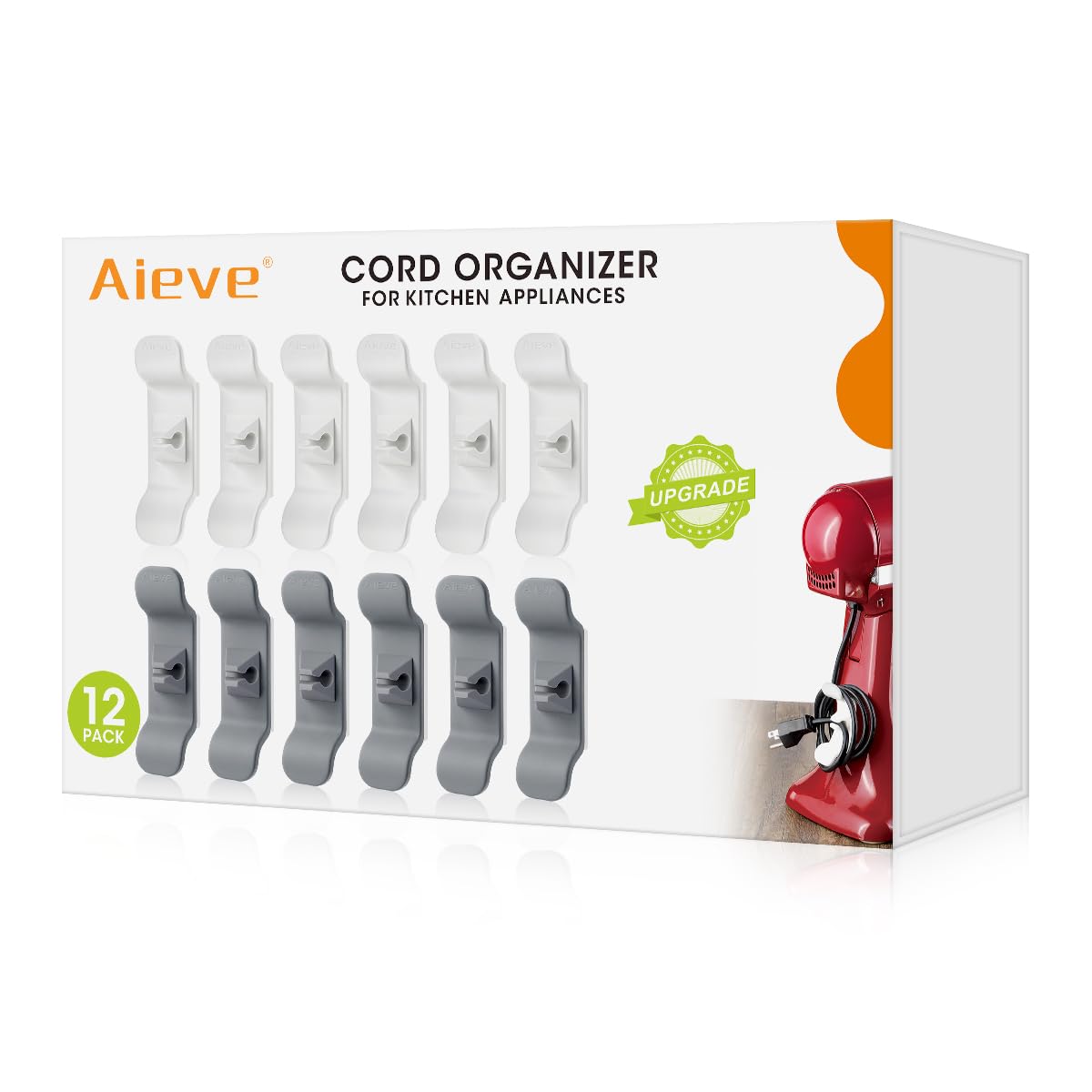 Aieve 12-Pack Cord Organizer for Kitchen Appliances | Cable Wrap Holder & Keeper | Neat Storage Solution for Blenders, Mixers, Toasters | Perfect for Home & Office Organization