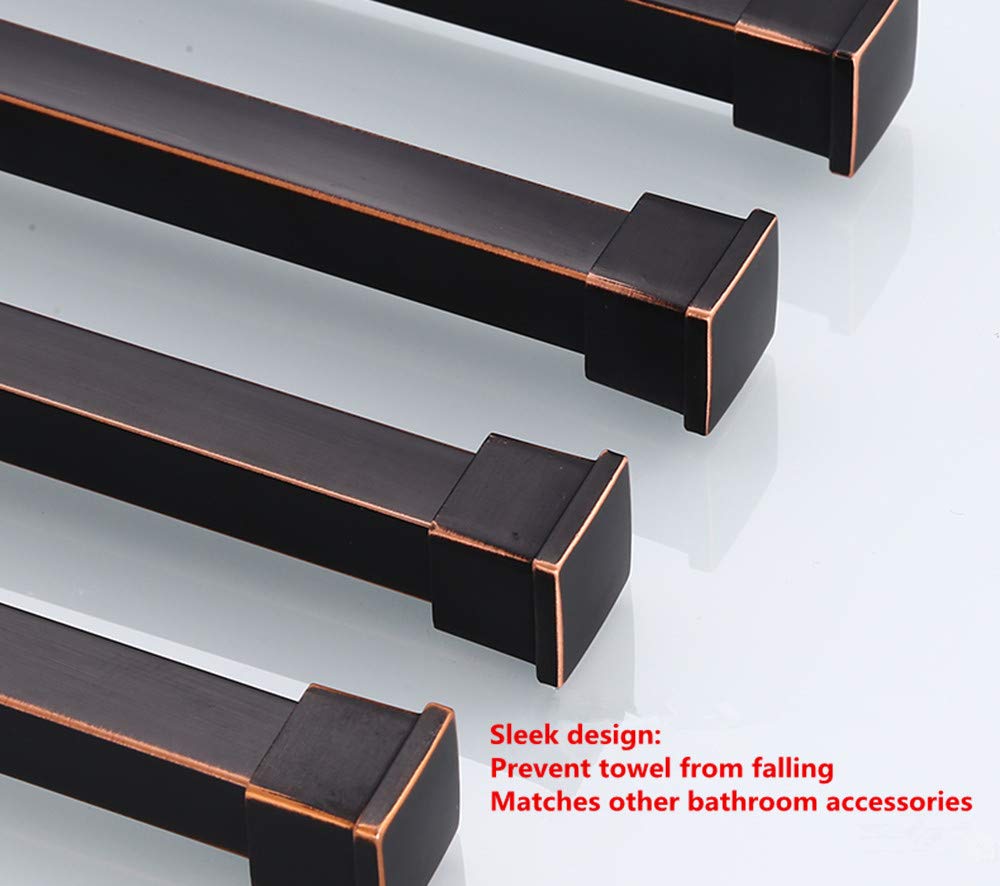 Oil Rubbed Bronze Swing Out Towel Rack - 3-Arm Wall Mounted Bathroom Towel Holder with Hooks | Space-Saving Design for Small Bathrooms & Powder Rooms