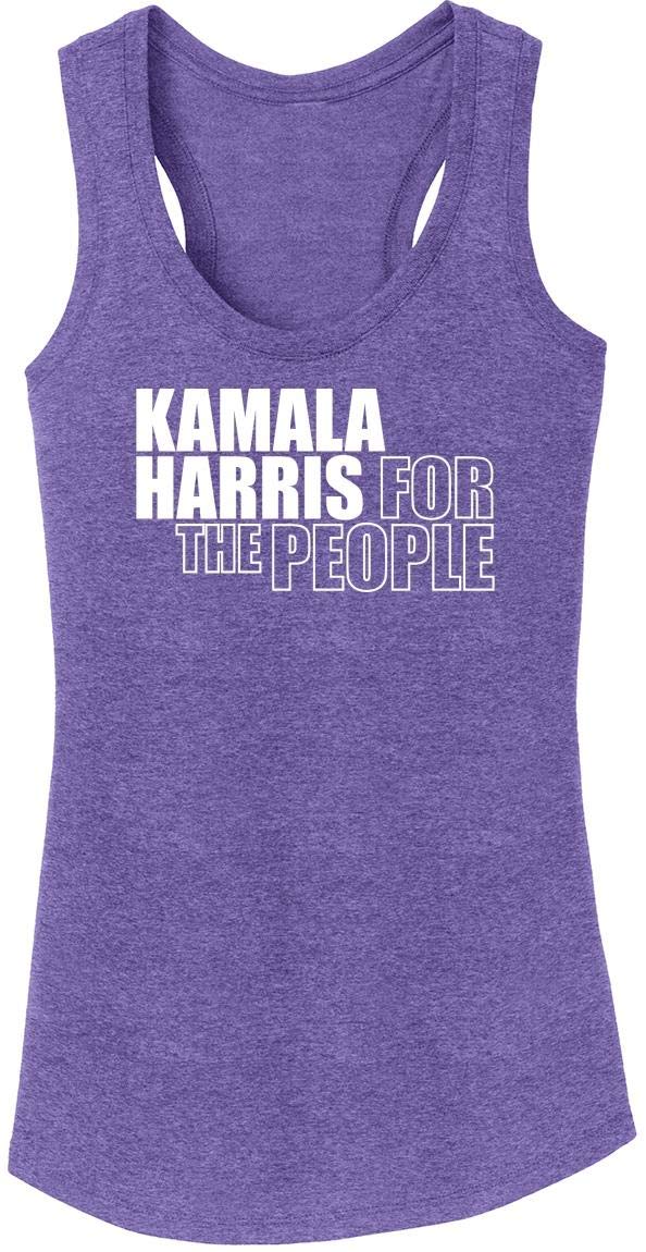 Funny Kamala Harris 'For The People' Tri-Blend Tank Top for Women - Perfect for Political Events, Summer Outfits & Casual Wear