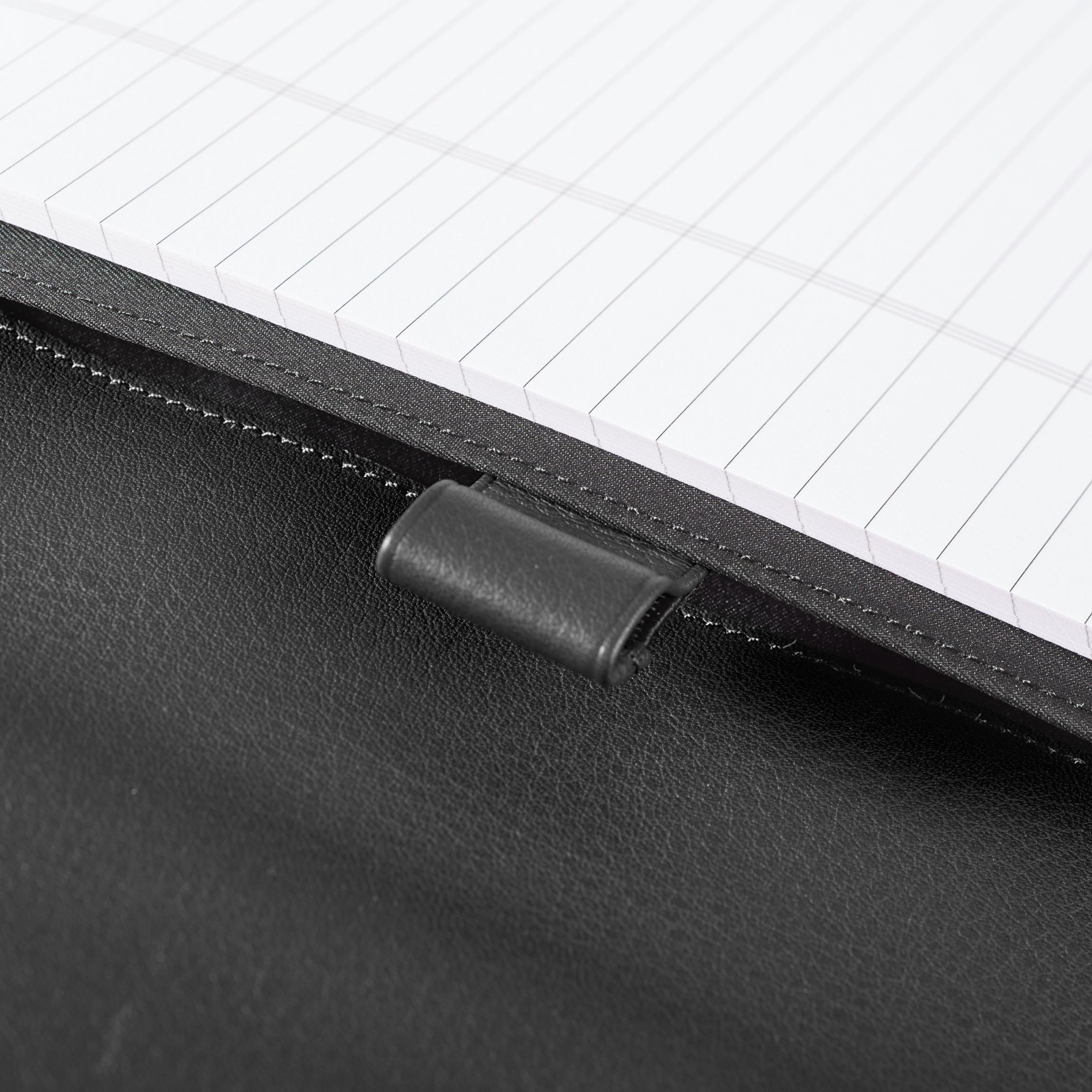 Premium Black Onyx Leather Executive Zippered Portfolio with Tablet Pocket - Ideal for Business Meetings, Travel & Professional Organization