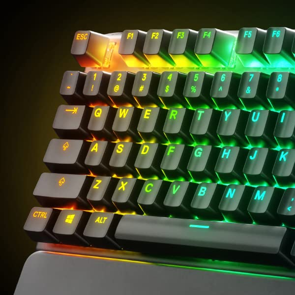 SteelSeries Apex 7 Mechanical Gaming Keyboard with OLED Display - Blue Switches - US QWERTY Layout - Perfect for FPS, MOBA & Esports Gaming