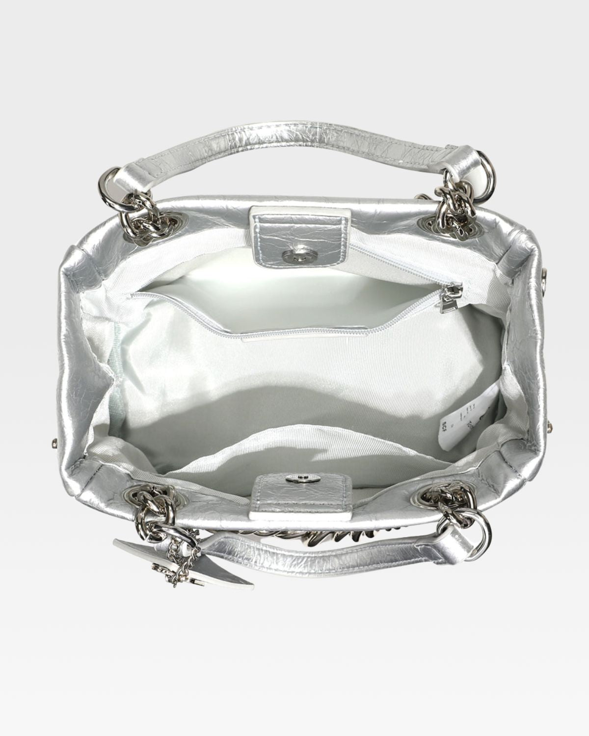 Stylish Silver Leather Mini Tote Bag for Women - Perfect for Work, Travel & Everyday Use