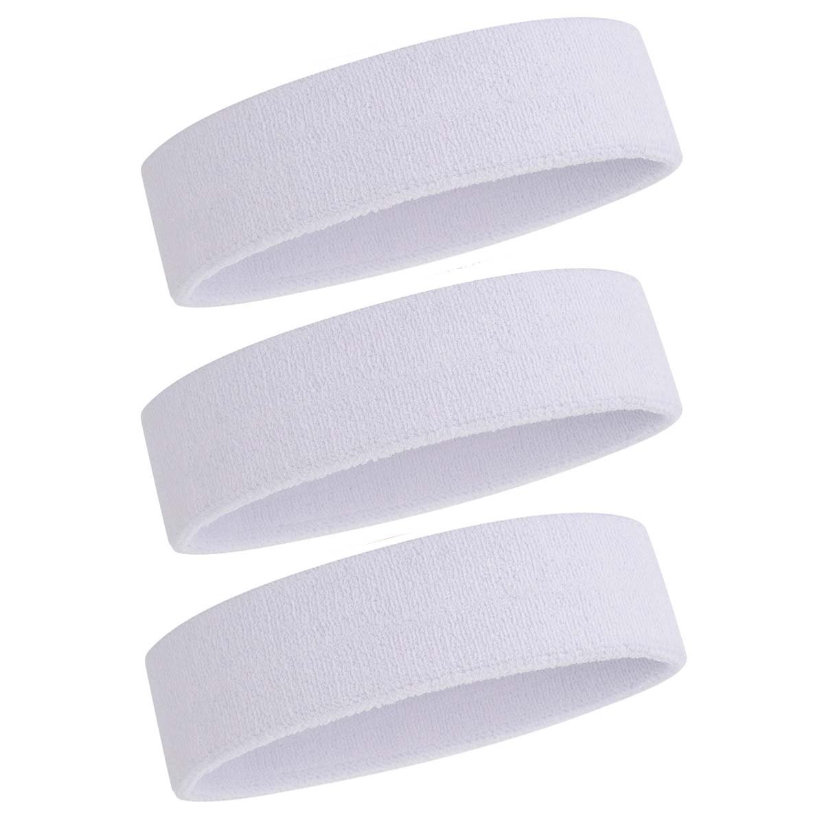 ONUPGO 3-Pack Moisture-Wicking Sports Headbands for Men & Women - Breathable Terry Cloth Sweatbands for Workout, Running, Cycling, Basketball, Tennis & Yoga - Stay Dry During Intense Exercise & Outdoor Activities