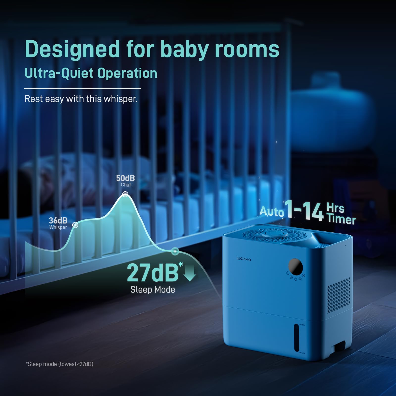 5L Quiet Top-Fill Evaporative Humidifier - No Mist, No White Dust, 5 Speed & 14H Timer with Aroma Diffuser - Perfect for Baby Nursery, Bedroom, Home & Office - Relieves Dry Air for Better Sleep & Comfort