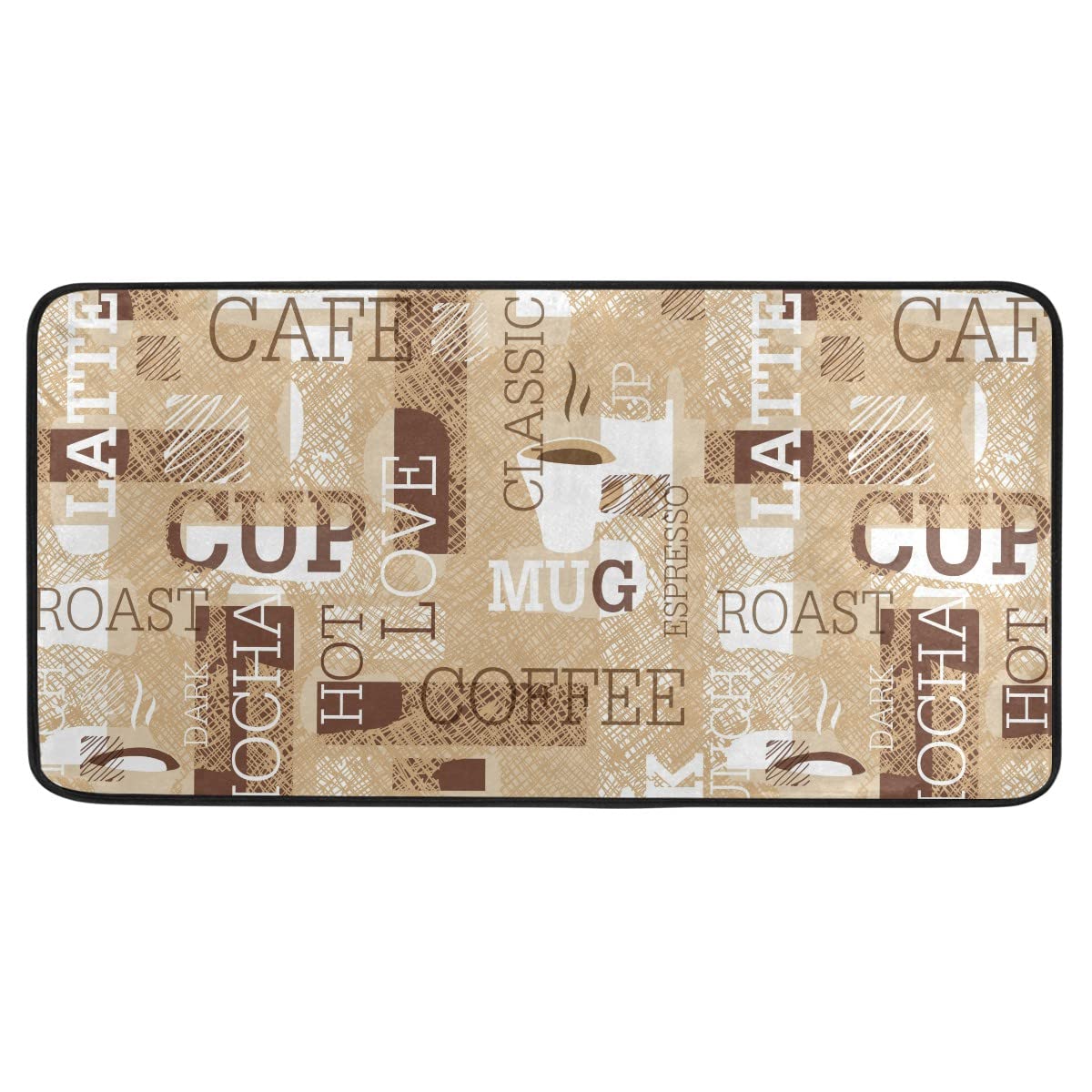 Non-Slip Coffee Themed Kitchen Rug - 39