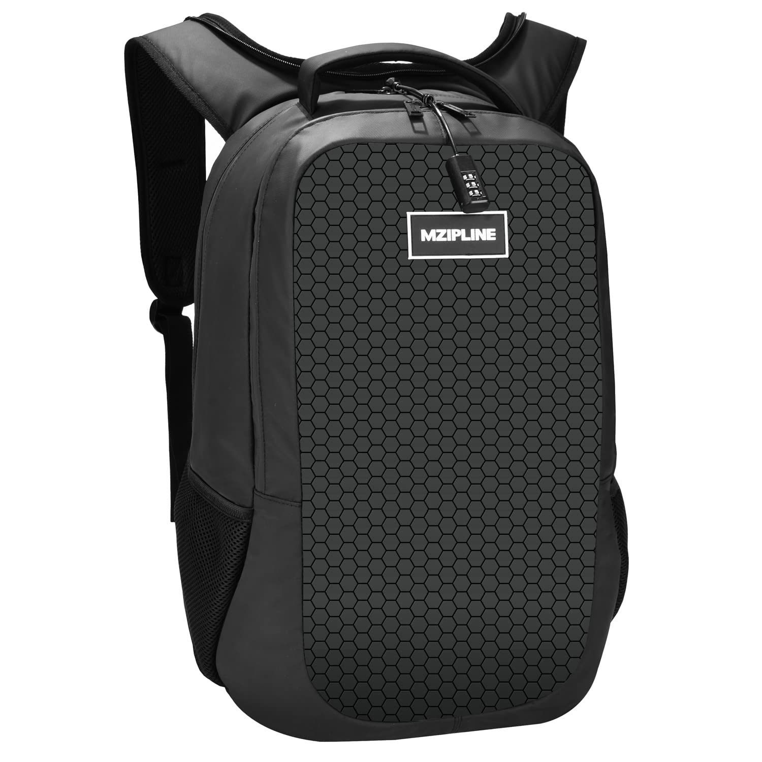 Large Smell Proof Laptop Backpack with Combination Lock & Water Resistant Hoodie - Anti Theft Travel Daypack for College Students, Men & Women - Perfect for Work, School & Commuting (Black)
