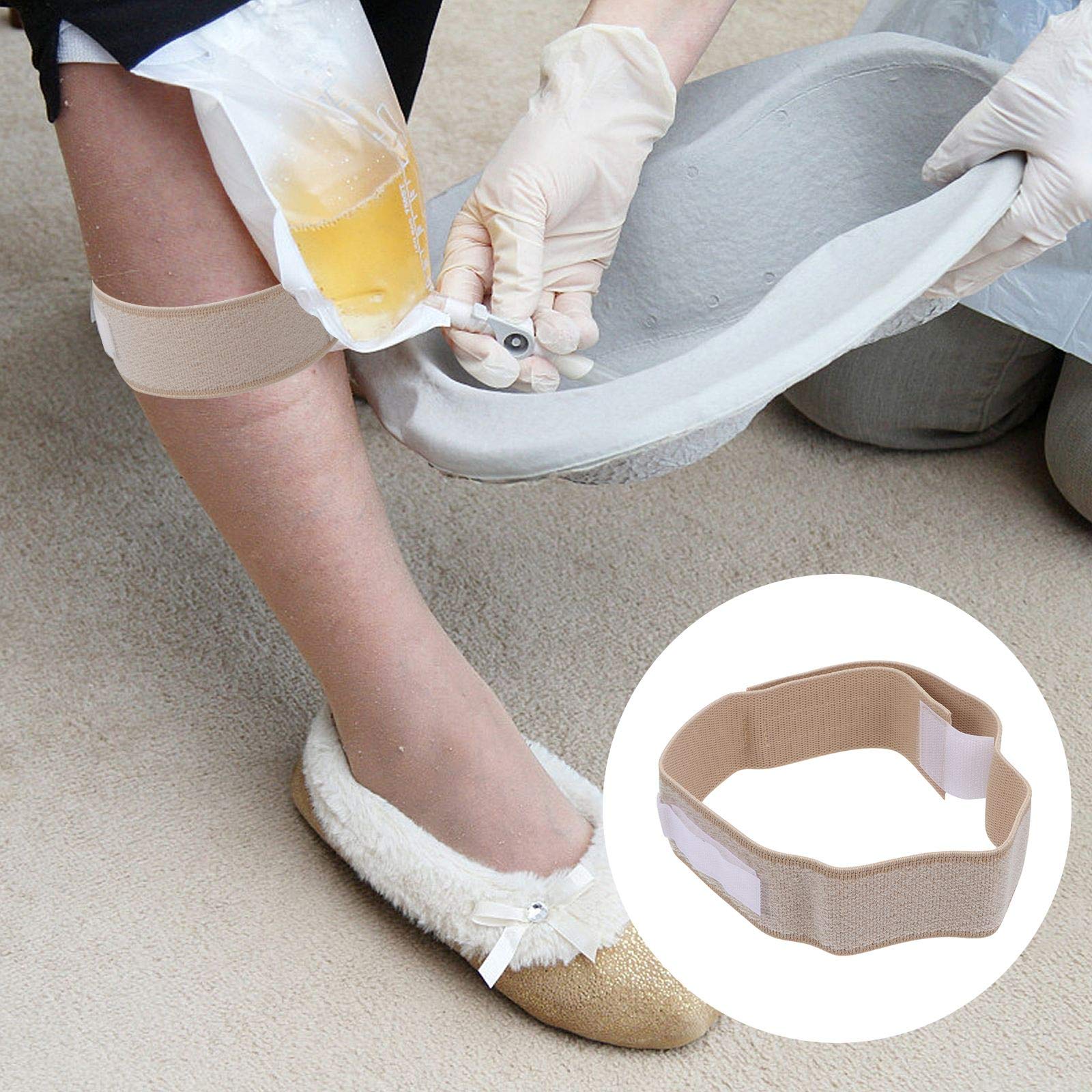 2PCS Catheter Leg Bag Holder - Adjustable Hook & Loop Strap for Secure Urinary Drainage Tube Stabilization - Anti-Slip, Skin-Friendly Design - Ideal for Daily Use, Travel, and Post-Surgery Care