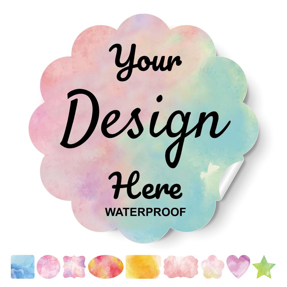 Custom Personalized Stickers & Labels - Create Your Own Design with Logo, Text, or Image - 100 Scalloped 5.5
