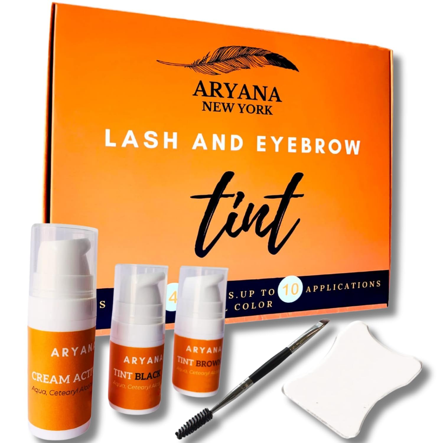 ARYANA NEW YORK Lash & Eyebrow Growth Serum Kit - 5ML Black & Brown Tint - Lasts 10 Uses - Includes Brow Brush - For Thicker Lashes & Fuller Brows - Perfect for Daily Beauty Routine & Special Occasions