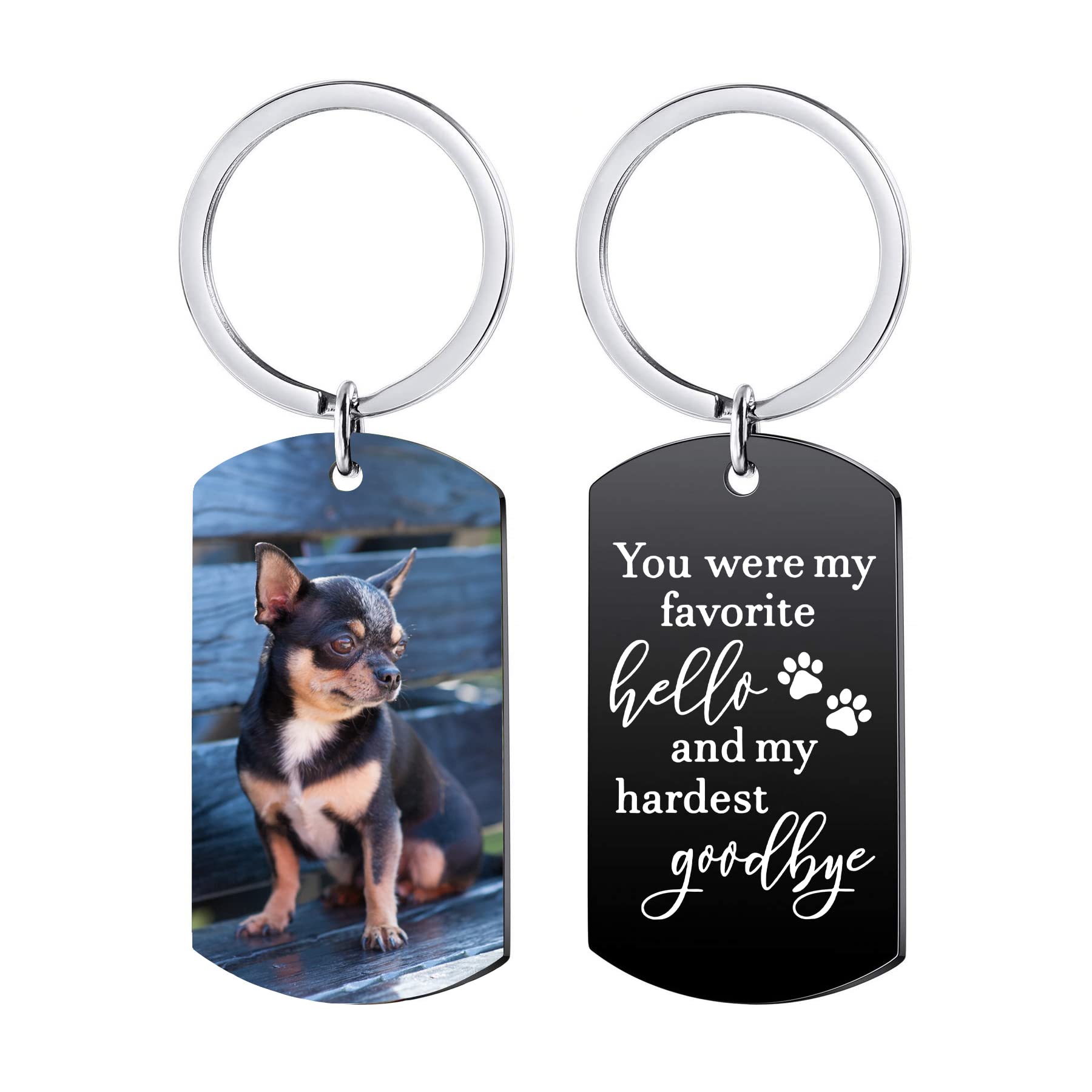 Personalized Dog Photo Keychain - Custom Pet Memorial Gift for Sympathy & Loss of Dog - Perfect for Pet Lovers, Dog Owners & Memorial Keepsakes