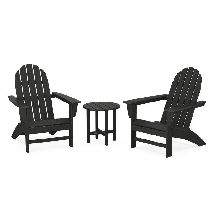 POLYWOOD Vineyard 3-Piece Adirondack Chair Set - Outdoor Patio Furniture for Garden, Poolside & Backyard Relaxation