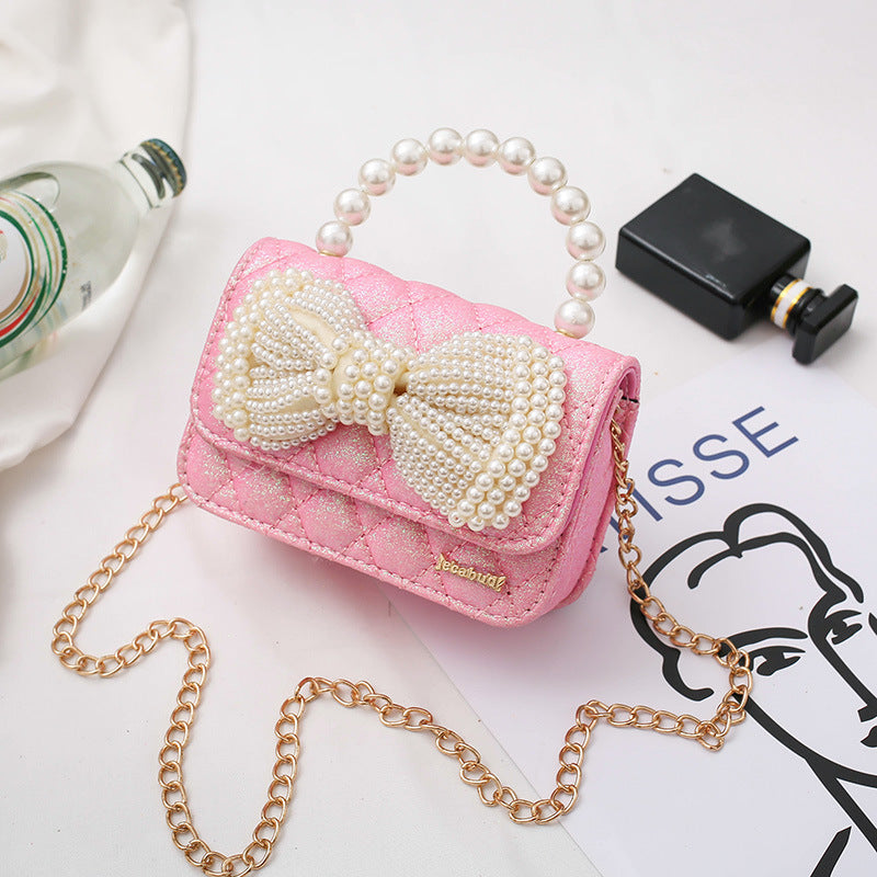 Adorable Baby Girls Crossbody Pearl Purse - Stylish & Elegant Accessory for Parties, Photos, and Special Occasions