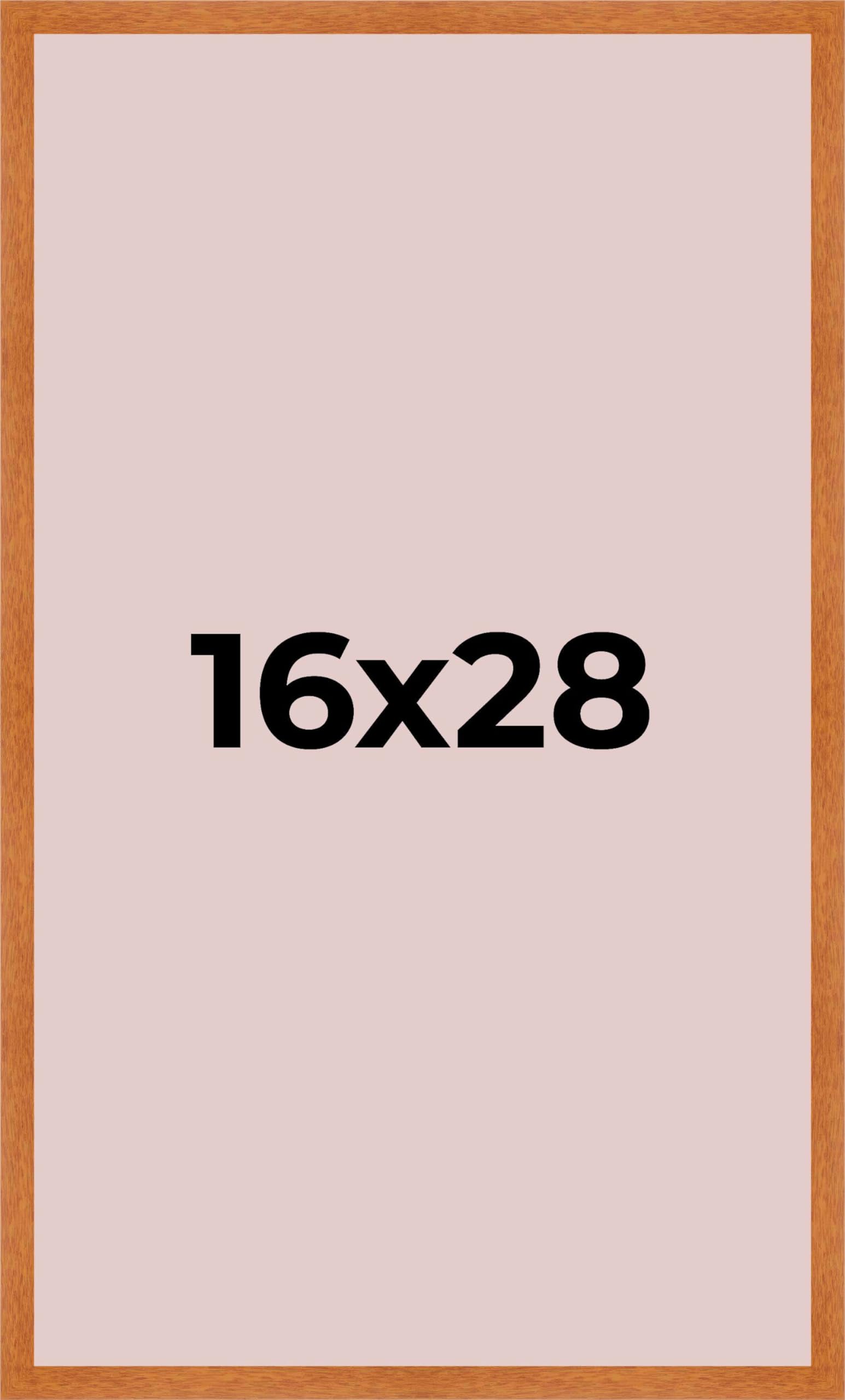 Honey Pecan 16x28 Wooden Shadow Box Display Frame with Pink Acid-Free Backing & UV Protective Acrylic - 3/4