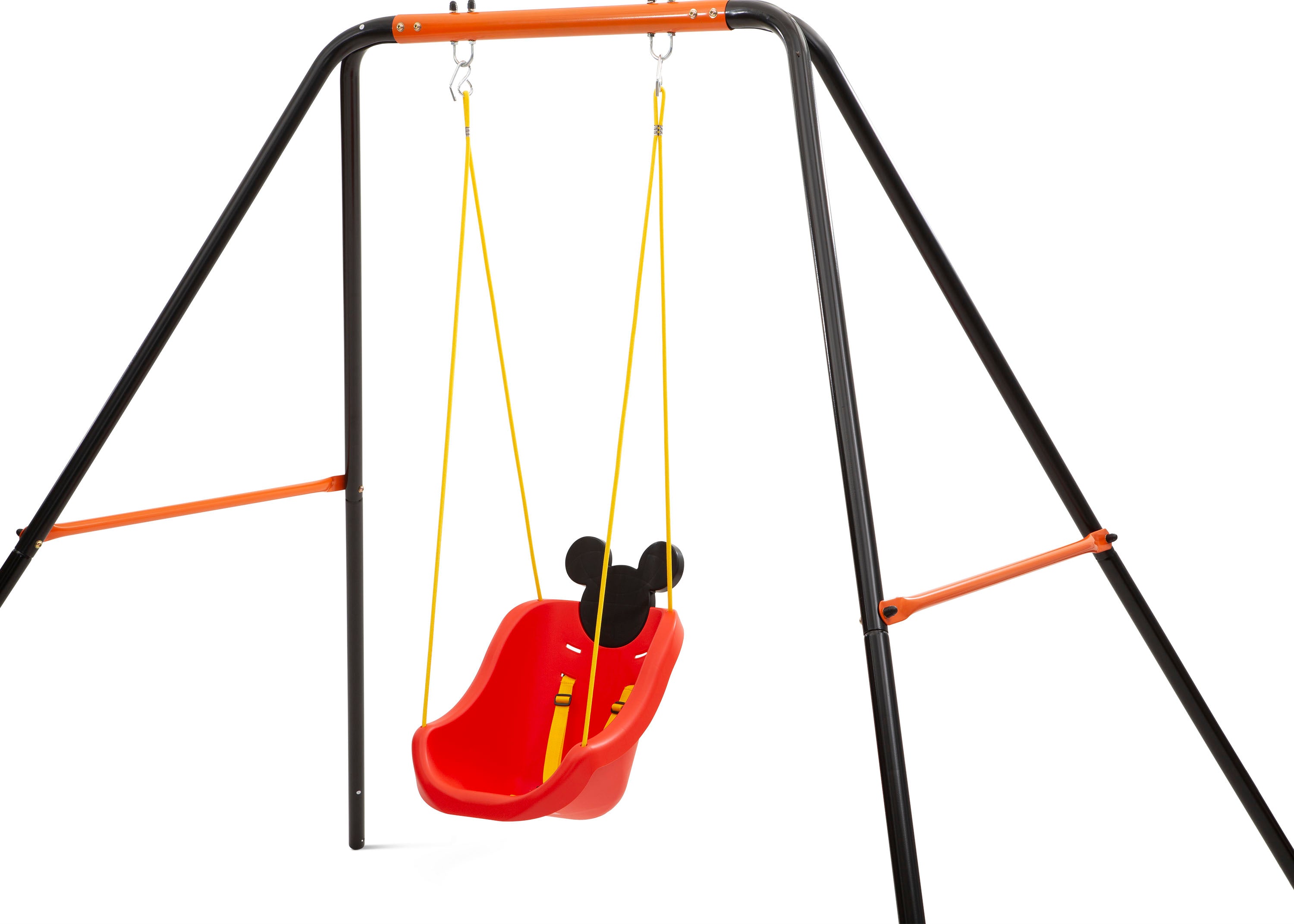 Mickey Mouse 2-in-1 Outdoor Kids Swing Set for Backyard & Playground - Fun Toddler Swing with Adjustable Seat for Indoor/Outdoor Use