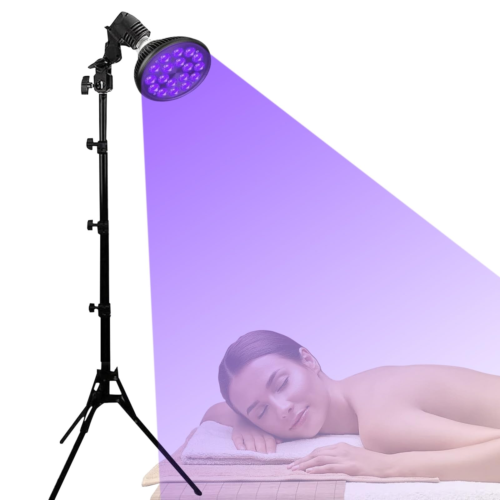 54W Face Tanning Lamp with Eye Mask & Tripod - Adjustable Height 38.5