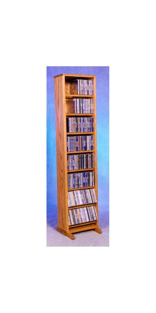 12.25 Inch Honey Oak CD Storage Tower - Organize & Display CDs, DVDs, and Media - Perfect for Home, Office, or Entertainment Centers