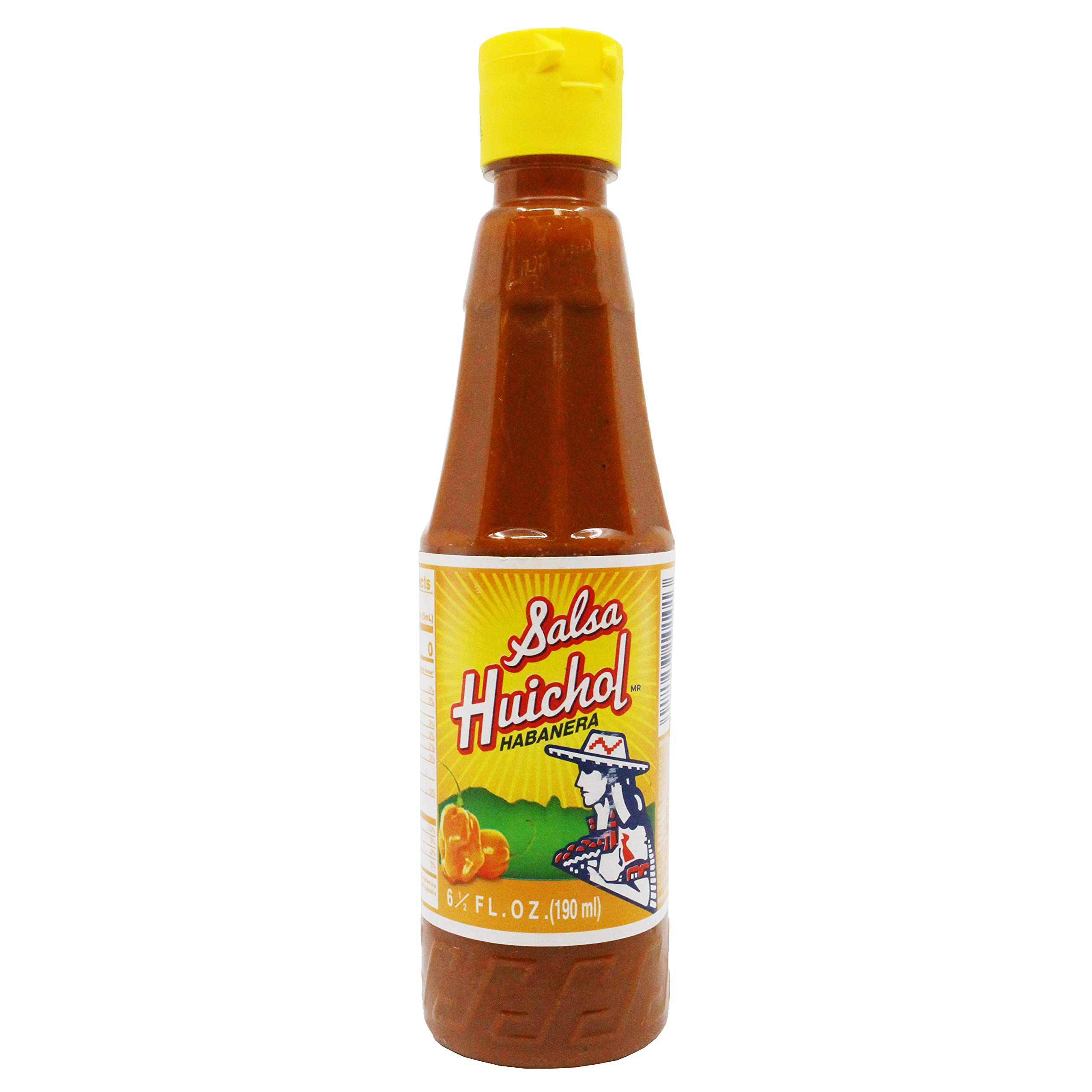 Spicy Salsa Huichol Habanera Hot Sauce - 6.5 oz Bottle - Authentic Mexican Hot Sauce for Tacos, Burritos & Grilled Meats - Perfect for Home Cooking & Restaurant Use