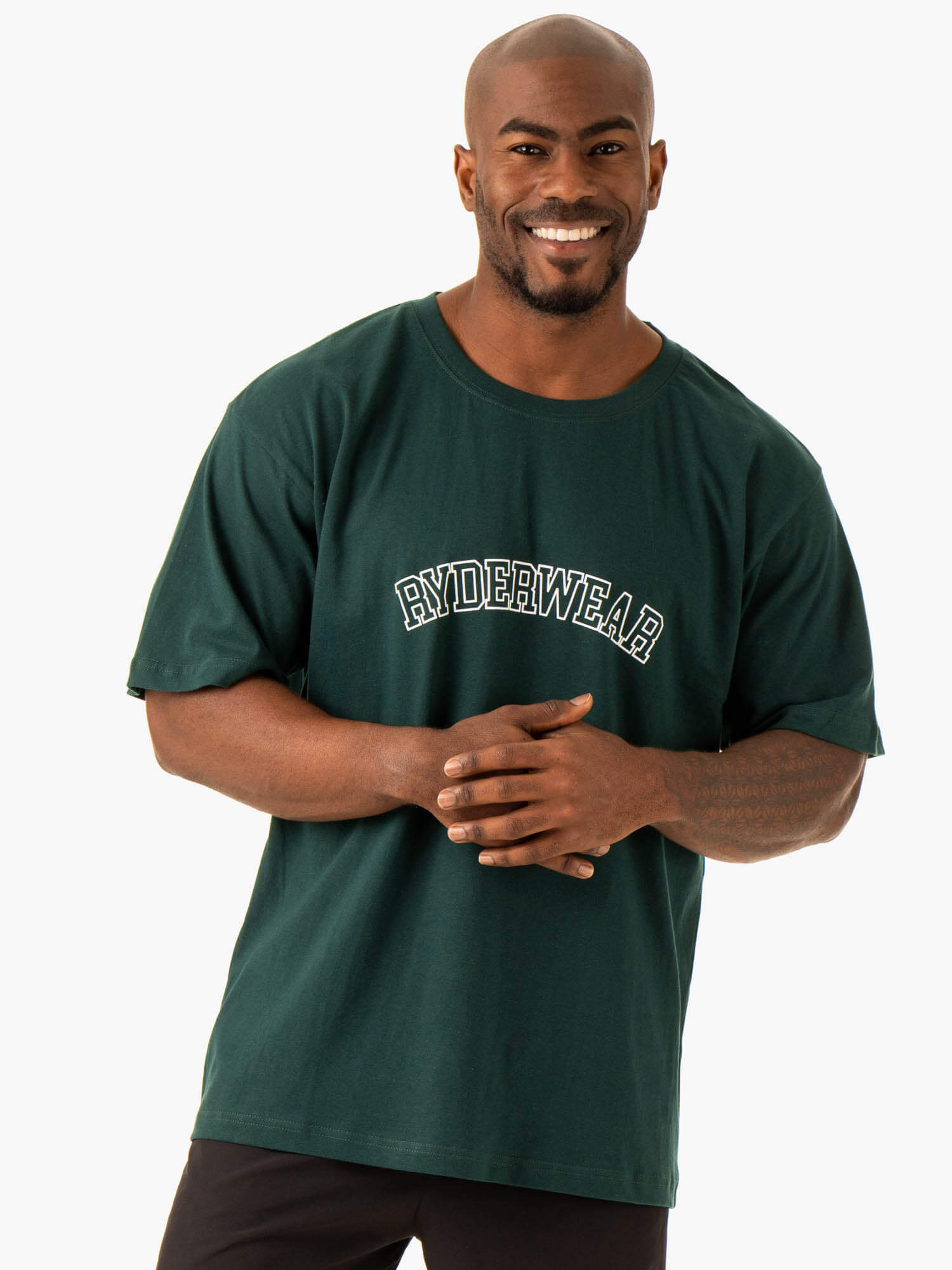 Oversized T-Shirt for Women - Soft Bottle Green Cotton Tee - Loose Fit Casual Shirt for Lounge, Streetwear & Everyday Comfort