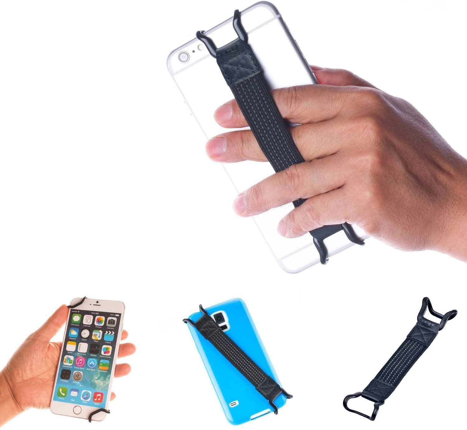 TFY Security Hand Strap Holder for iPhone 16 Pro Max 15 Plus 14 Pro 13 12 Pro 11 Xs XR X SE & Galaxy S24 S23 A55 & Mate 60 50 Pro - Anti-Slip Phone Grip for Running Hiking Cycling and Outdoor Activities