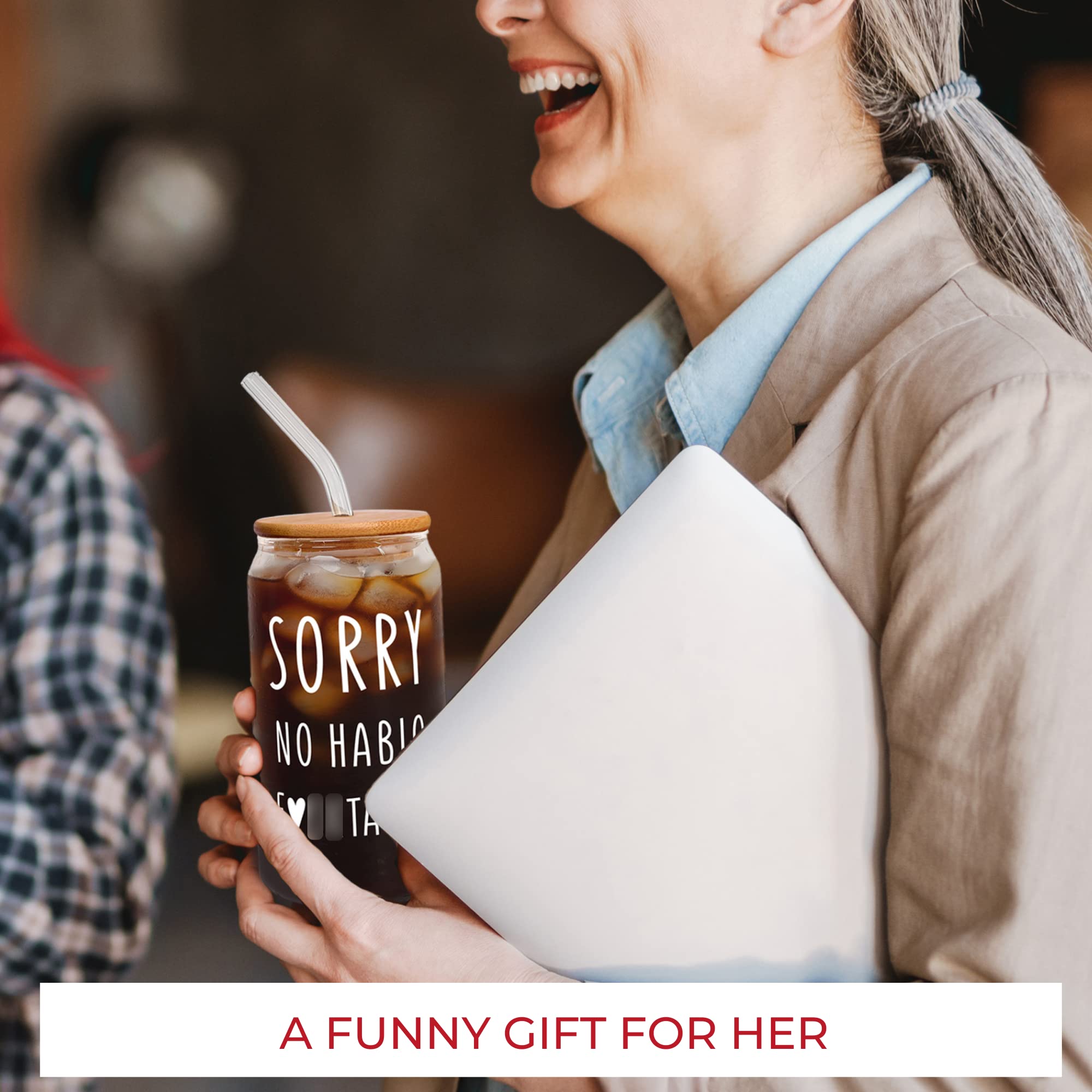 Thoughtful Gifts for Women - Unique Birthday Presents for Her, Best Friend, Mom, Sister, Coworker or Boss - 16oz Cute Can Glass with Lid - Perfect Female Friendship Gift for Christmas, Anniversary, Thank You or Just Because